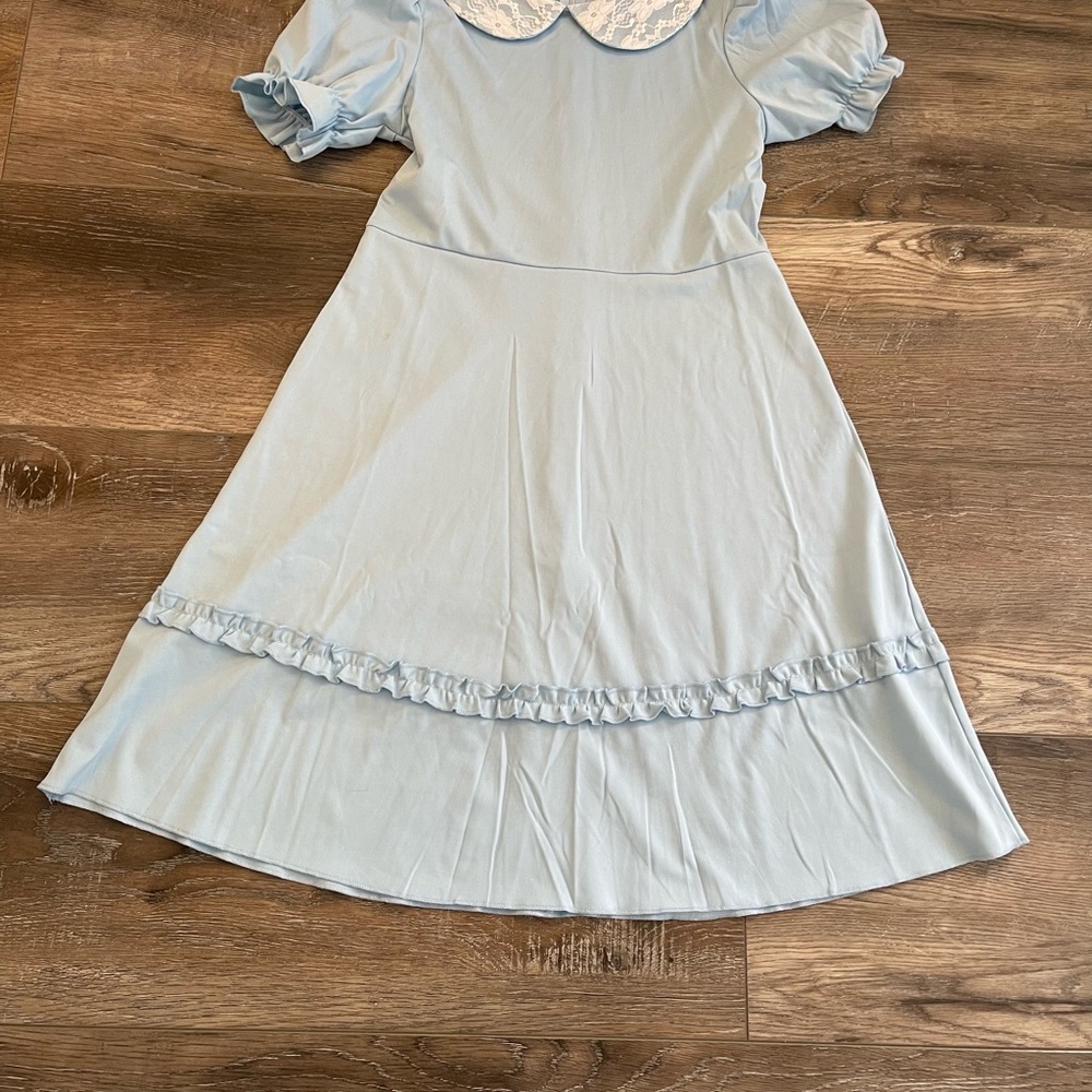 Remini Light Blue Midi Dress with Ruffle Accents worn once size XS